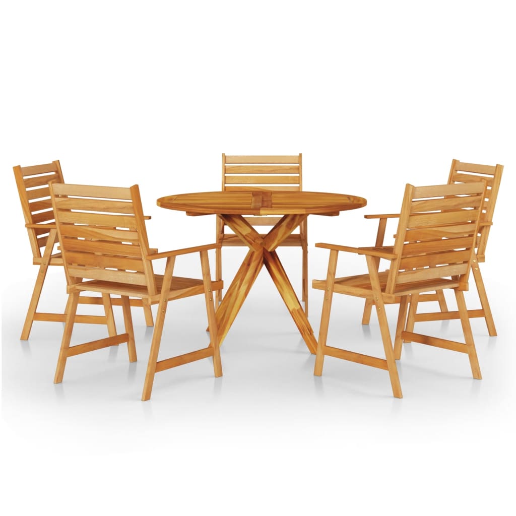 vidaXL 6 Piece Patio Dining Set Solid Wood Acacia