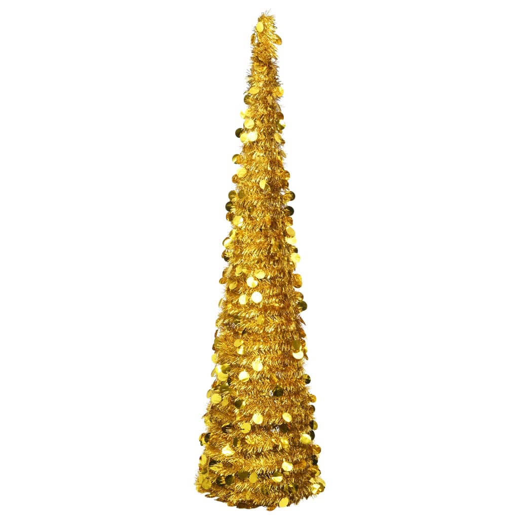 vidaXL Pop-up Artificial Christmas Tree Gold 6 ft PET