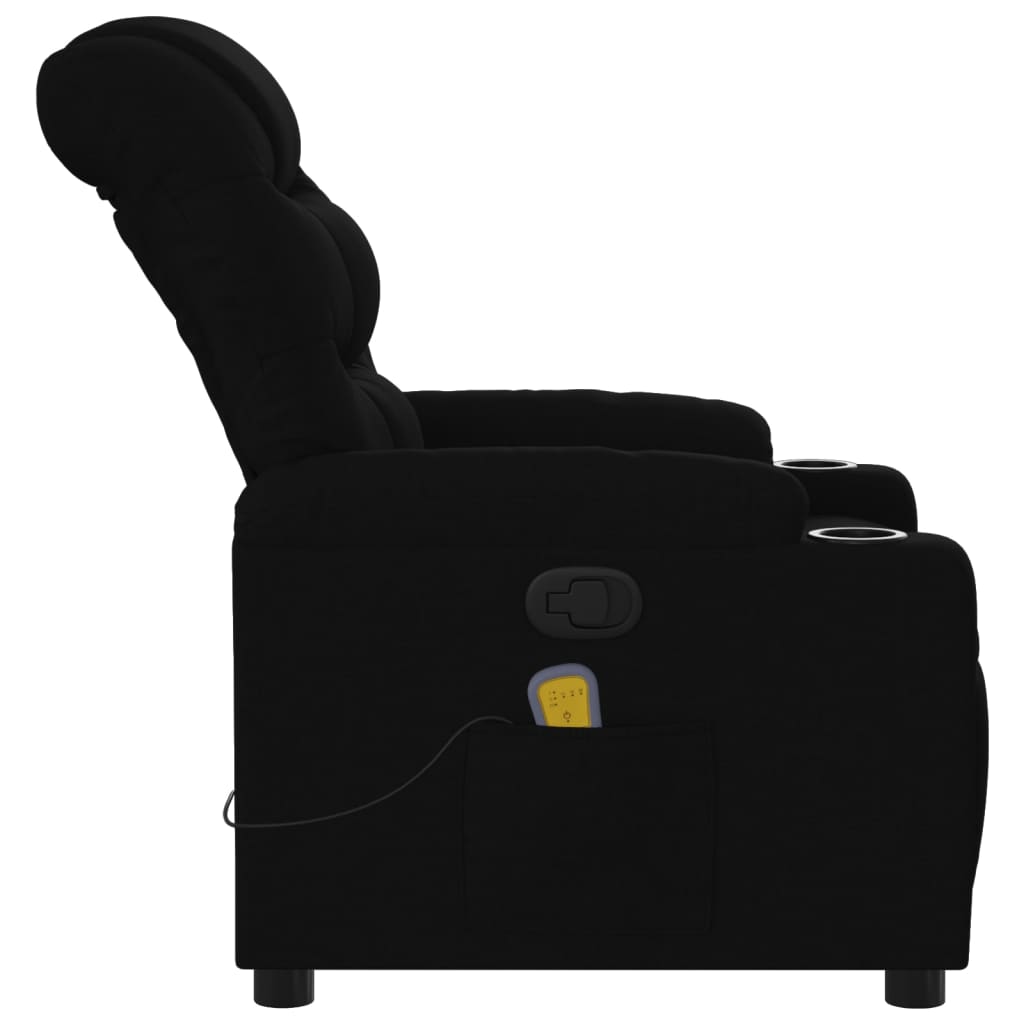 vidaXL Massage Recliner Chair Black Fabric