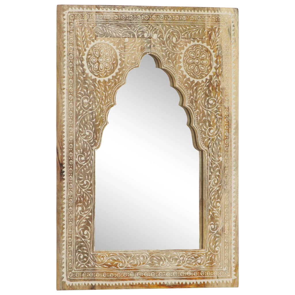 vidaXL Hand Painted Mirror 15.7"x21.7" Solid Mango Wood