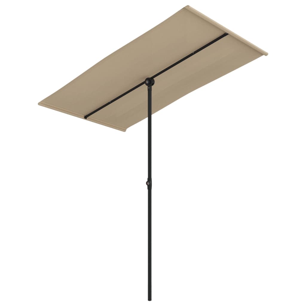 vidaXL Garden Parasol with Aluminum Pole 70.9"x43.3" Taupe