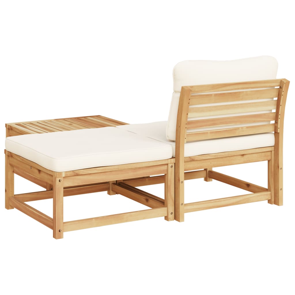 vidaXL 3 Piece Patio Lounge Set with Cushions Solid Wood Acacia