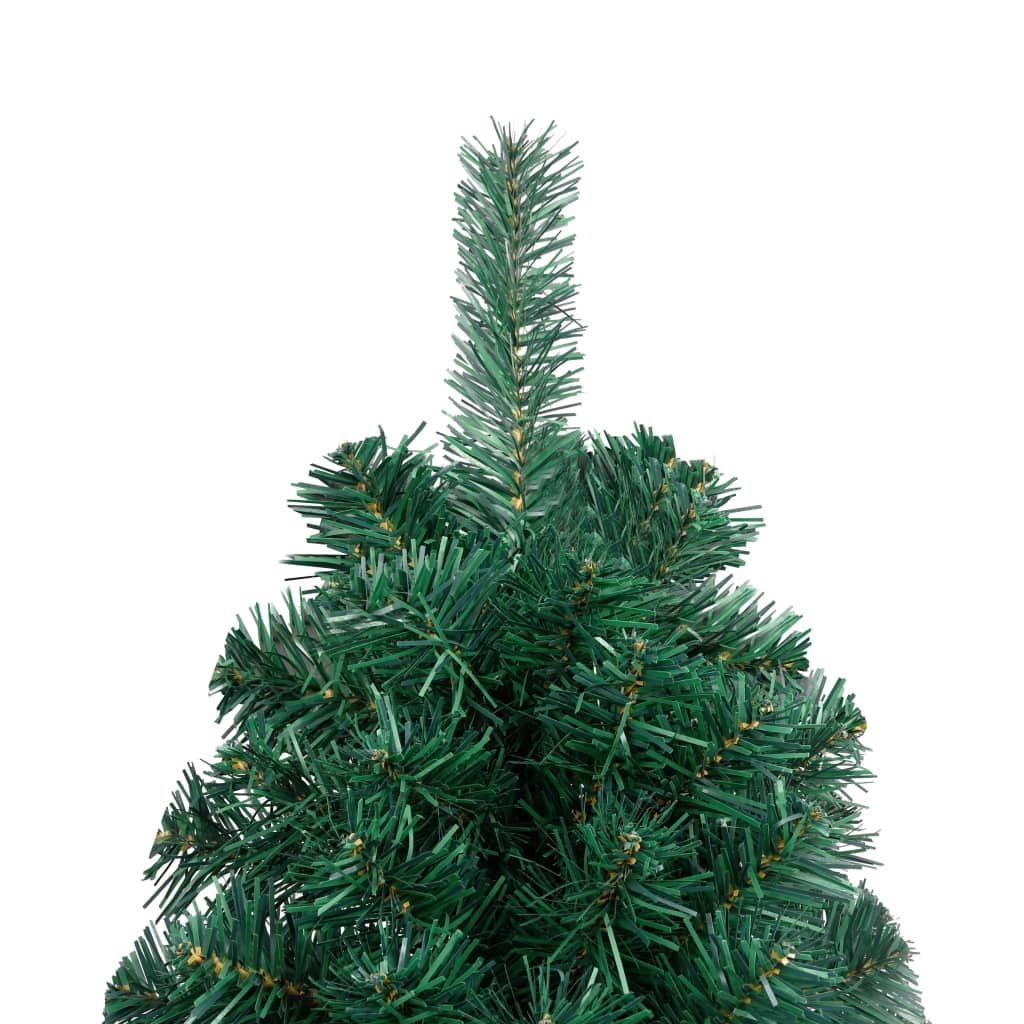 vidaXL Artificial Half Pre-lit Christmas Tree with Ball Set Green 82.7"