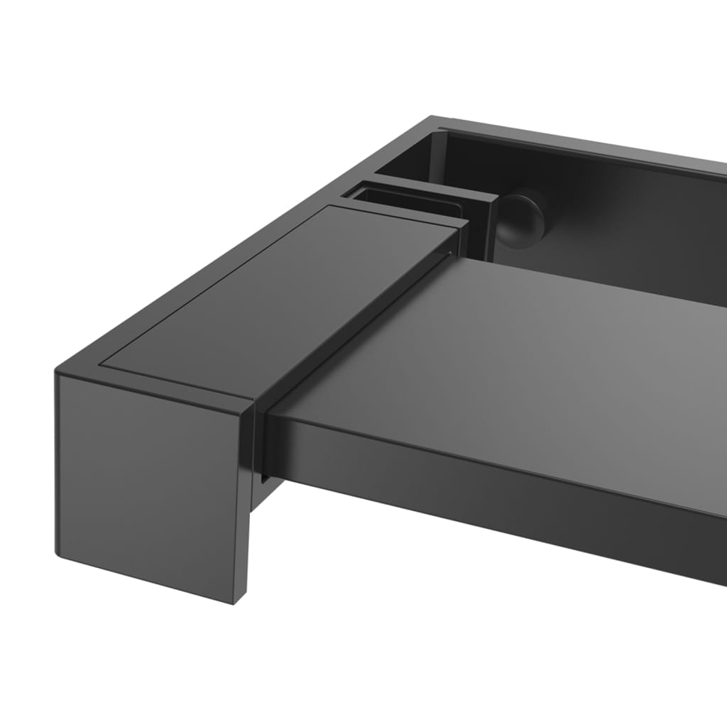 vidaXL Shower Shelf for Walk-in Shower Wall Black 39.4" Aluminum