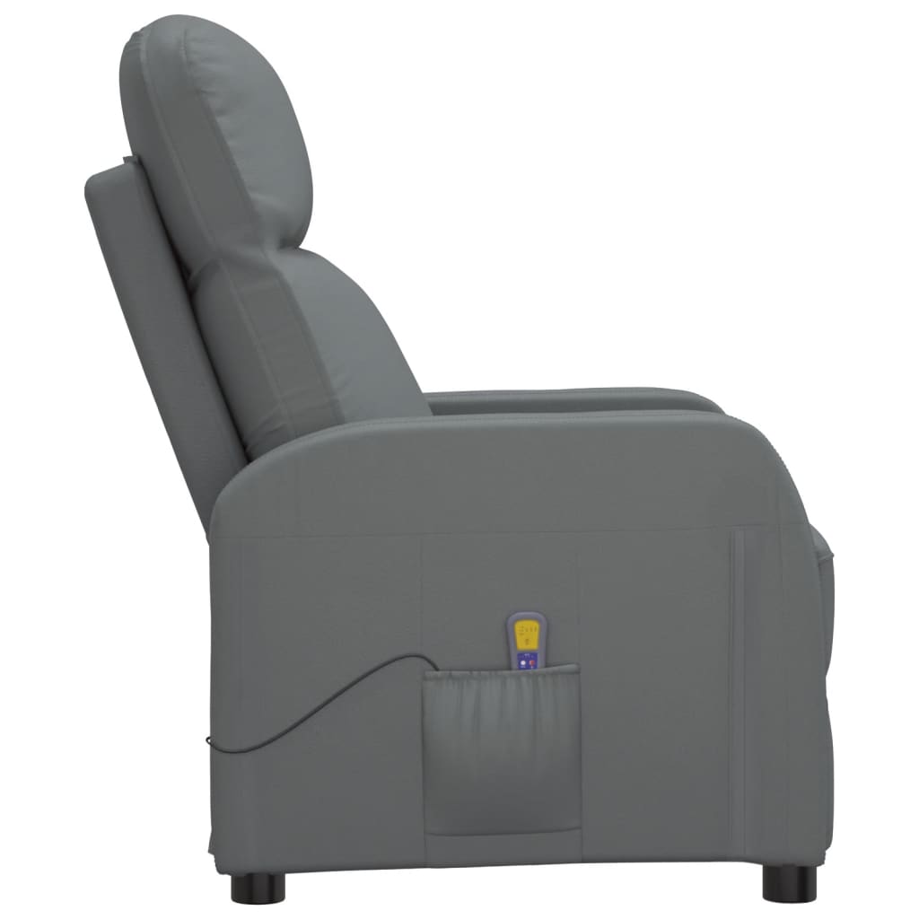 vidaXL Massage Reclining Chair Anthracite Faux Leather