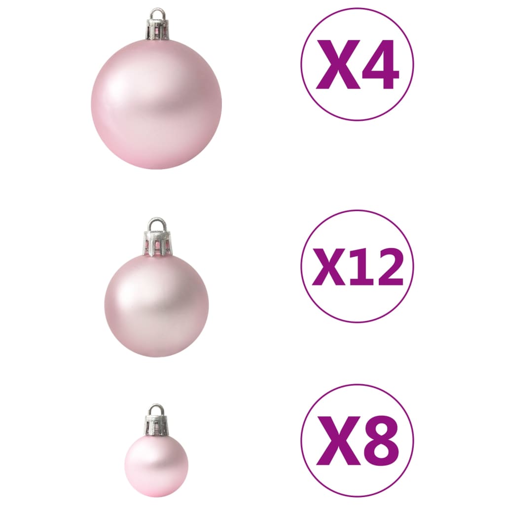 vidaXL 100 Piece Christmas Ball Set Pink