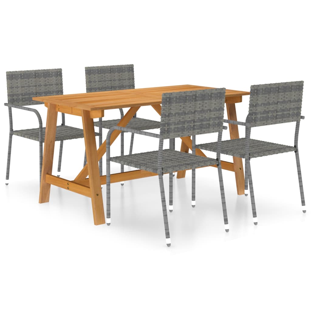 vidaXL 5 Piece Patio Dining Set Gray