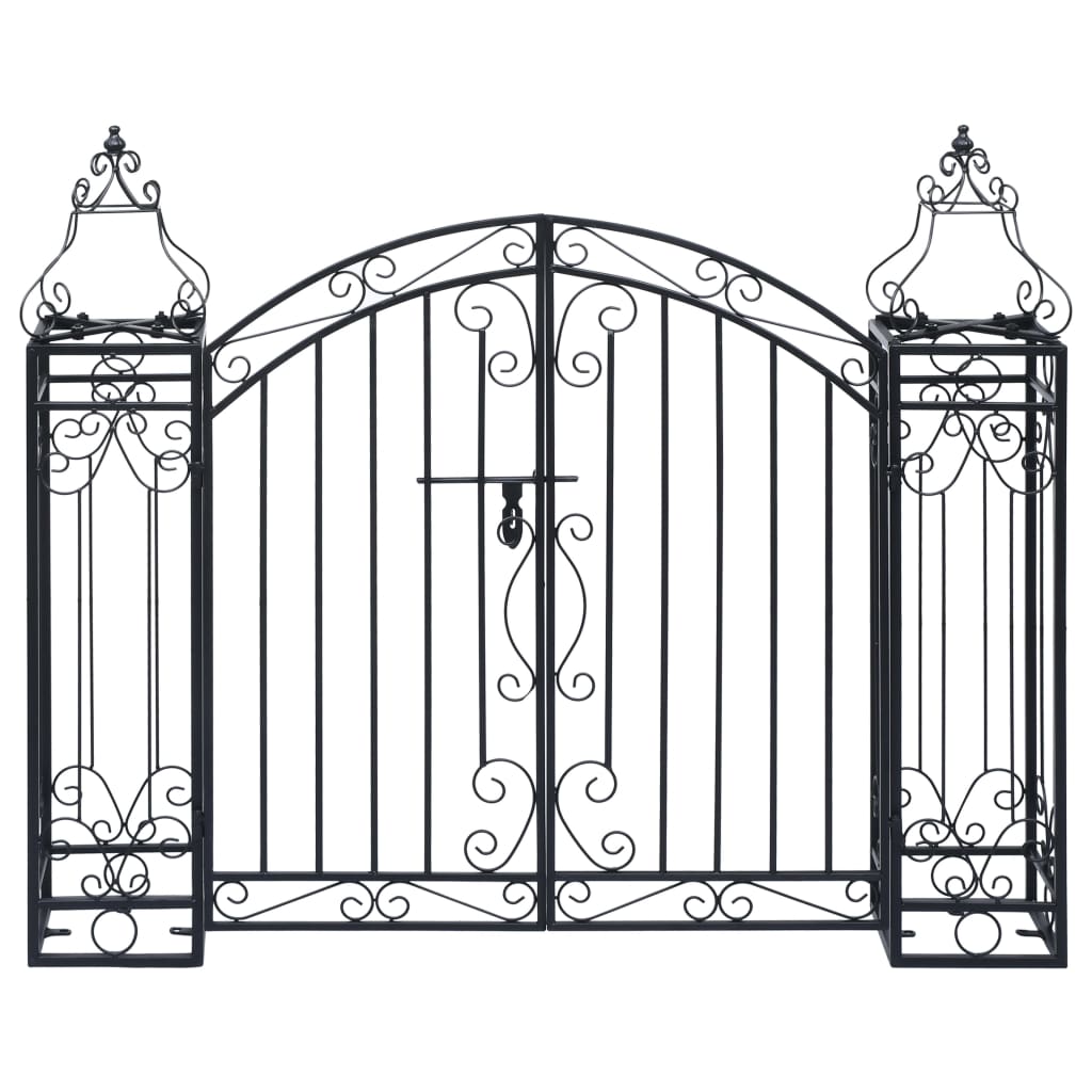 vidaXL Ornamental Garden Gate Wrought Iron 48"x8.1"x39.4"