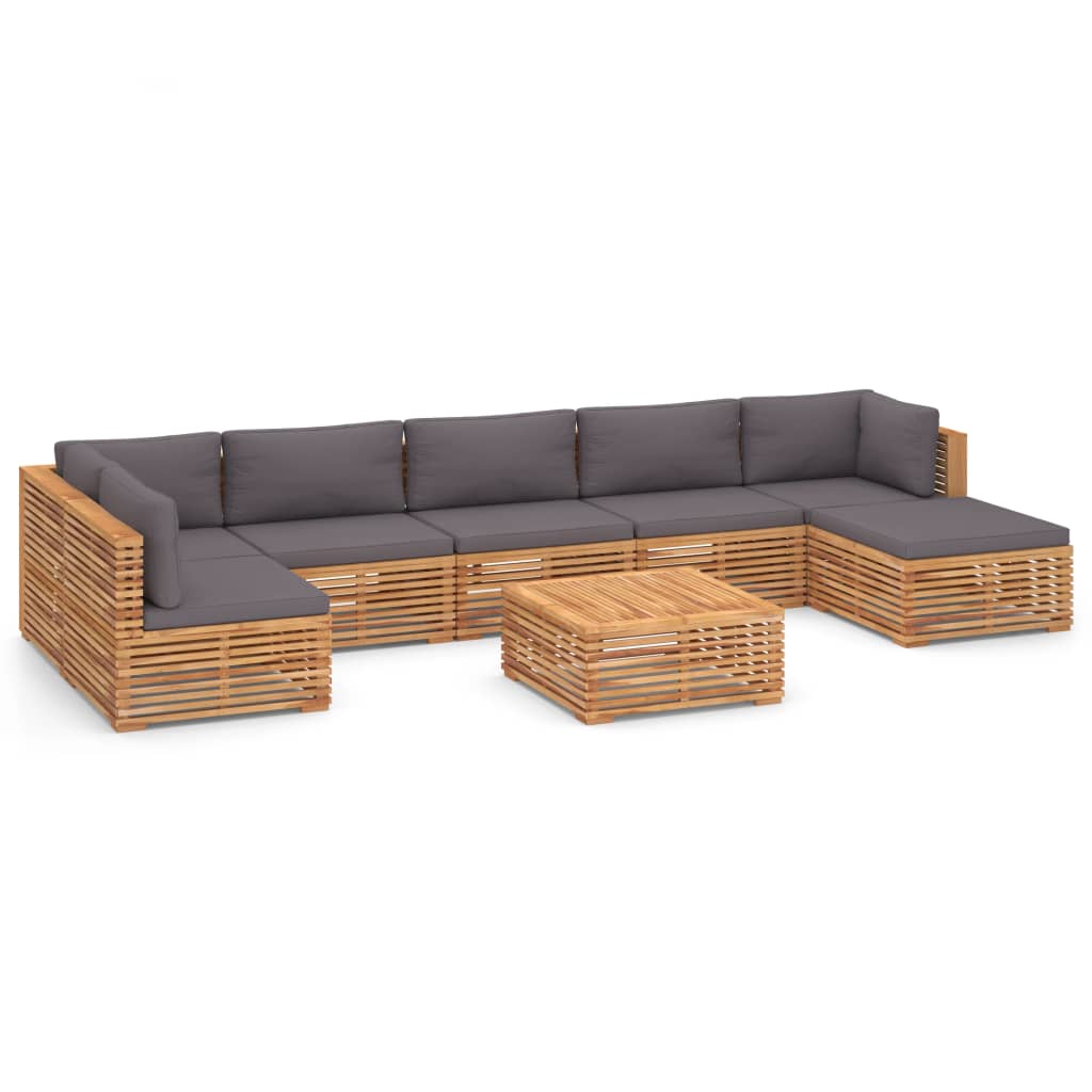 Christus vertalen Vloeibaar vidaXL 8 Piece Patio Lounge Set with Dark Gray Cushion Solid Teak Wood |  vidaXL.com