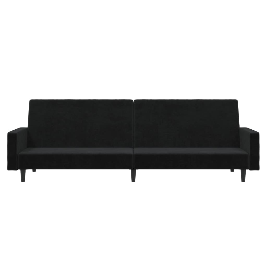 vidaXL 2-Seater Sofa Bed Black Velvet