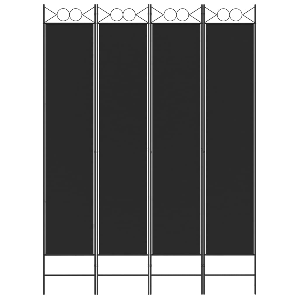 vidaXL 4-Panel Room Divider Black 63"x86.6" Fabric