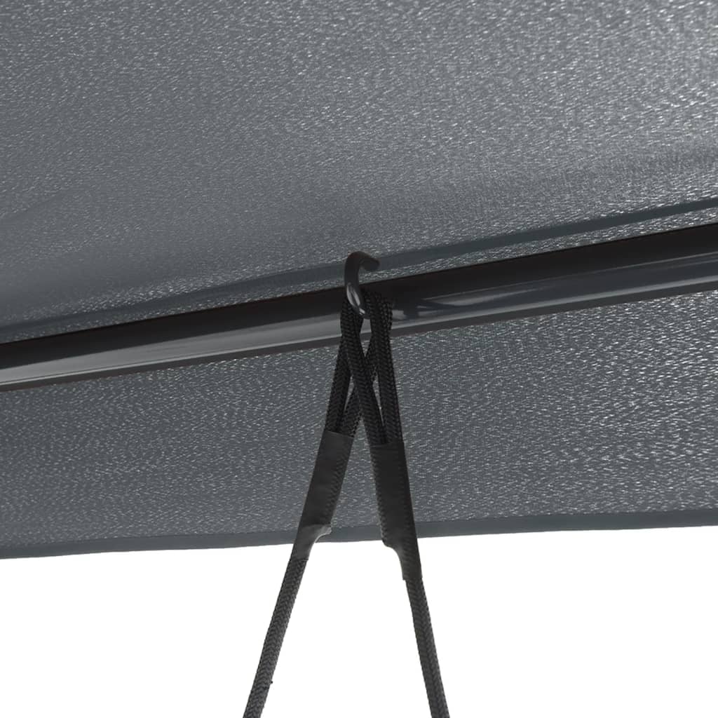 vidaXL Patio Swing Bench with Canopy Dark Gray Steel