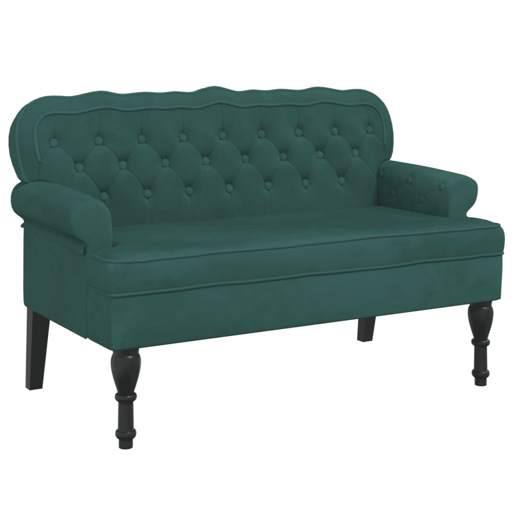 vidaXL Bench with Backrest Dark Green 47"x25.4"x29.5" Velvet