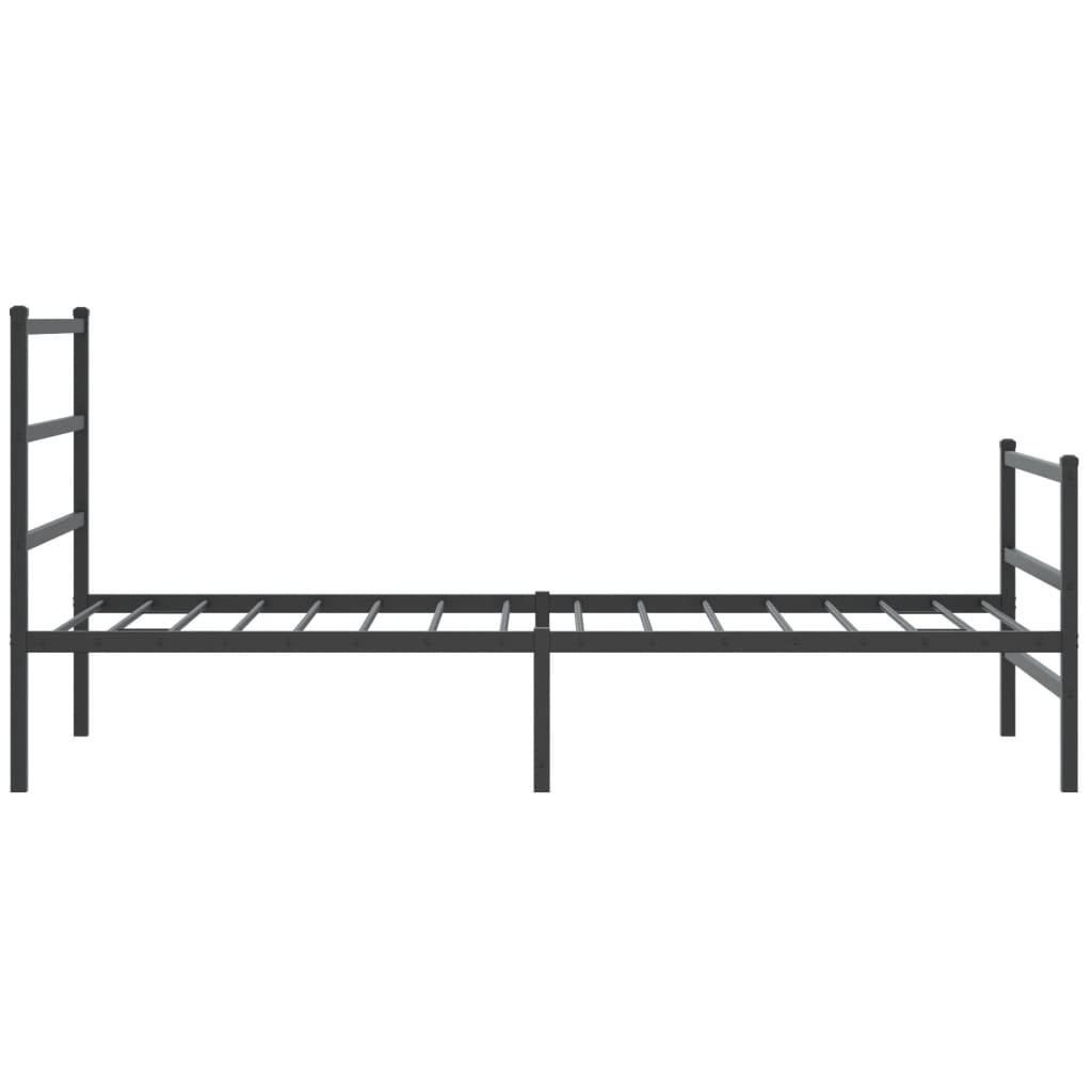 vidaXL Metal Bed Frame without Mattress with Footboard Black 39.4"x78.7"