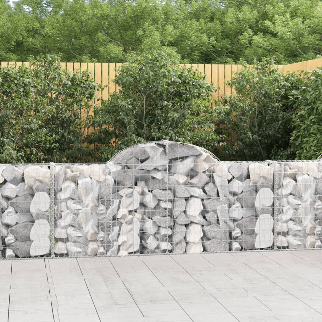 vidaXL Arched Gabion Baskets 25 pcs 78.7"x11.8"x31.5"/39.4" Galvanized Iron