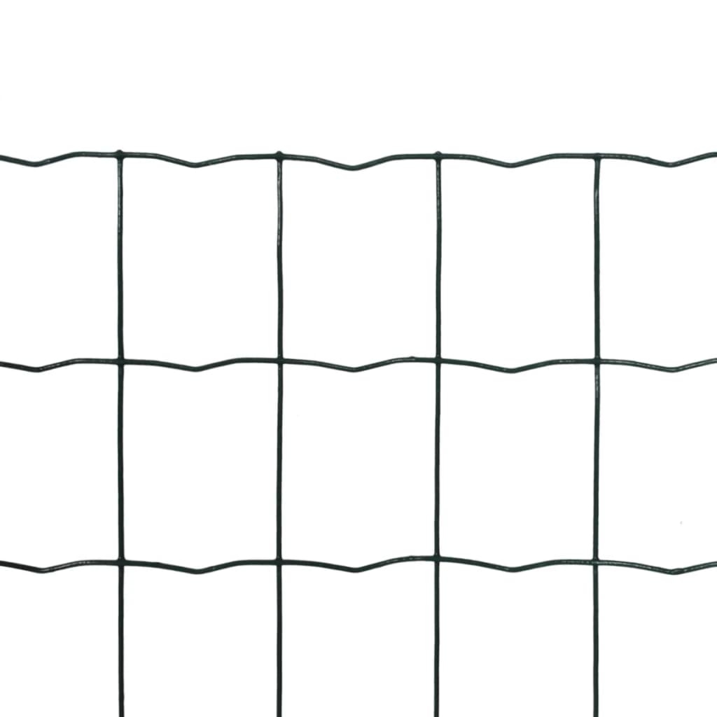 vidaXL Euro Fence Steel 82ftx3.3ft Green