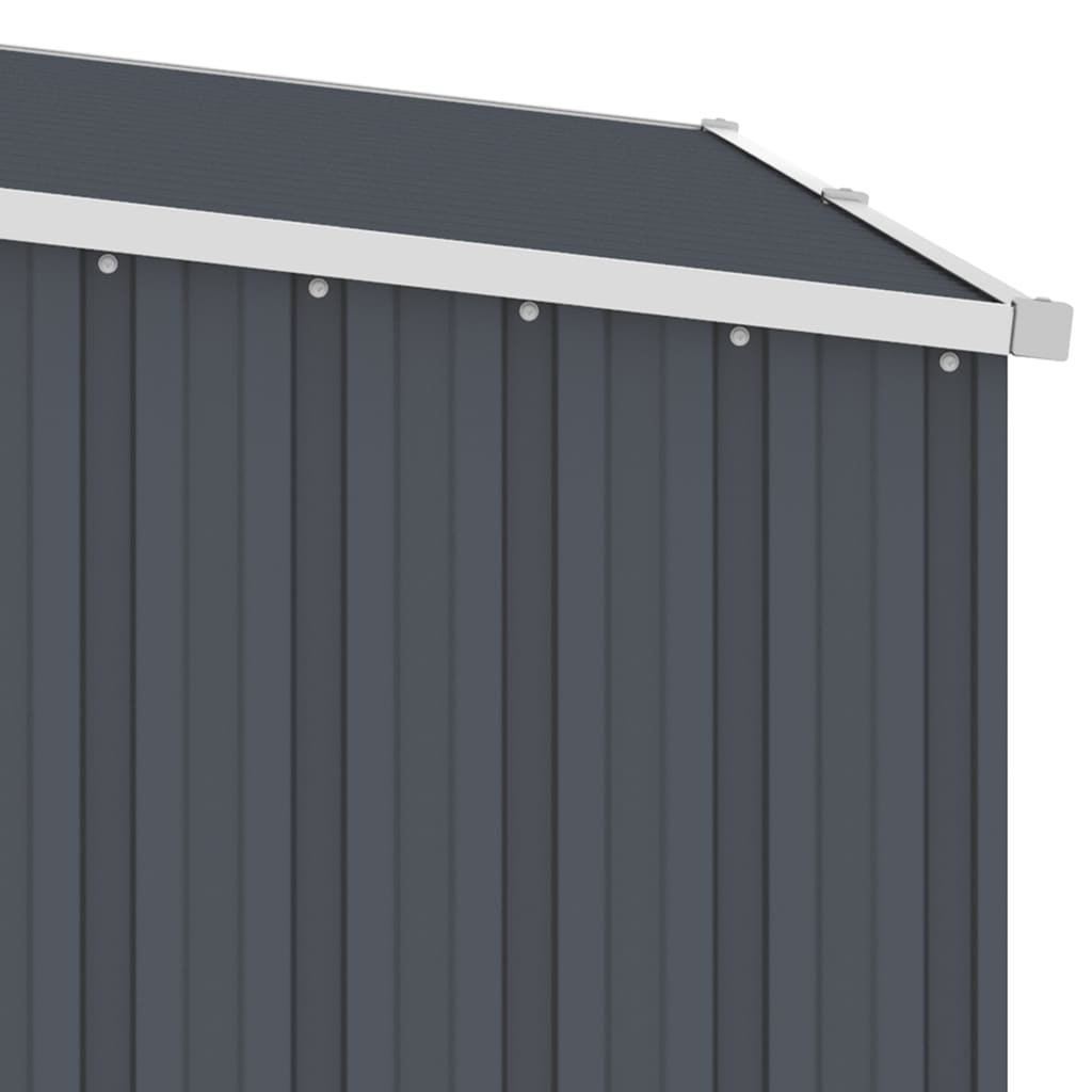 vidaXL Garden Firewood Shed Anthracite 96.5"x38.6"x62.6" Galvanized Steel