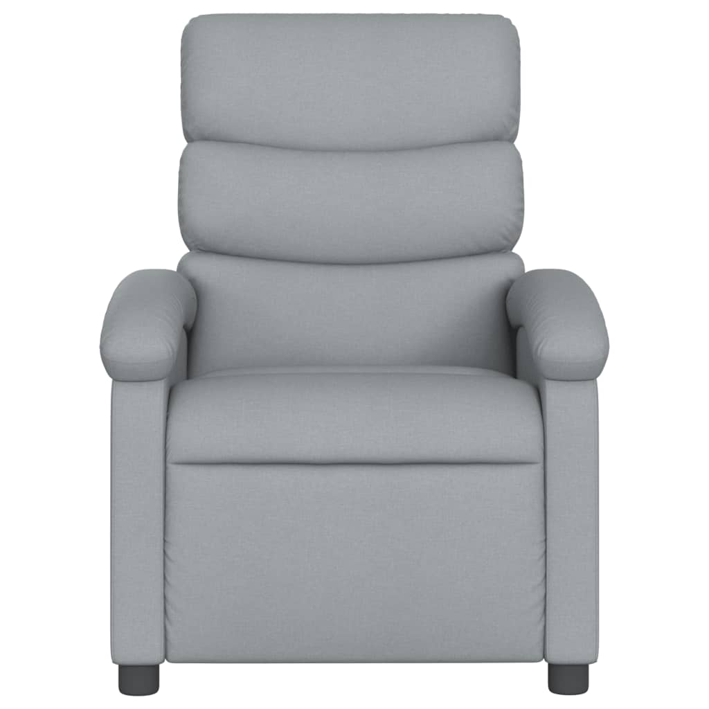 vidaXL Electric Massage Recliner Chair Light Gray Fabric