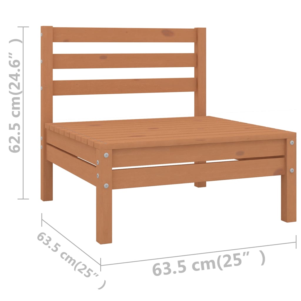 vidaXL 8 Piece Patio Lounge Set Solid Pinewood Honey Brown