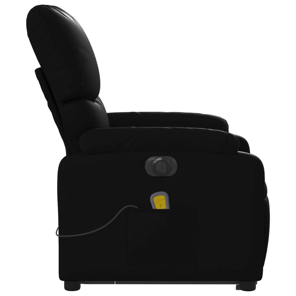 vidaXL Electric Stand up Massage Recliner Chair Black Faux Leather