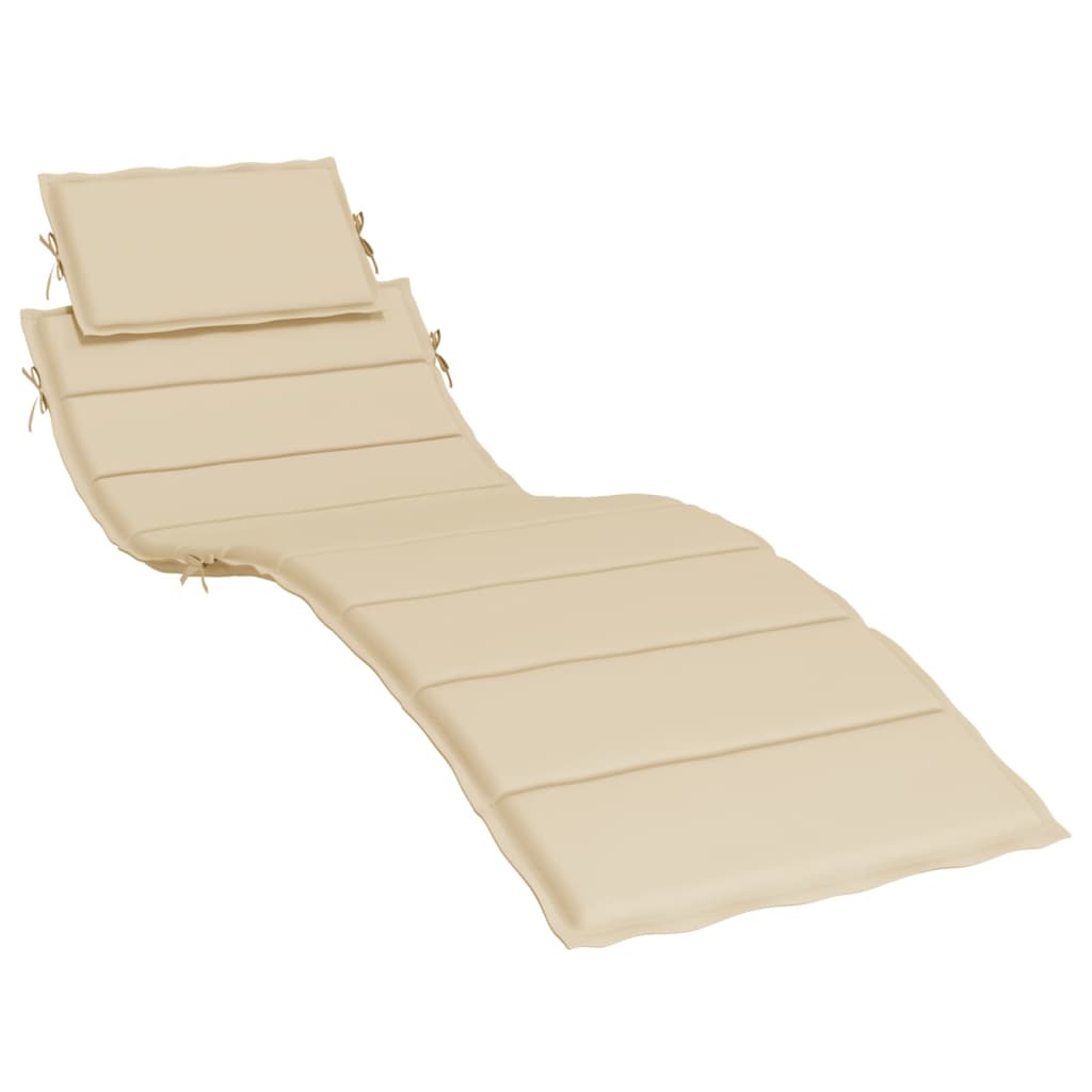 vidaXL Sun Lounger Cushion Beige 73.2"x22.8"x1.2"