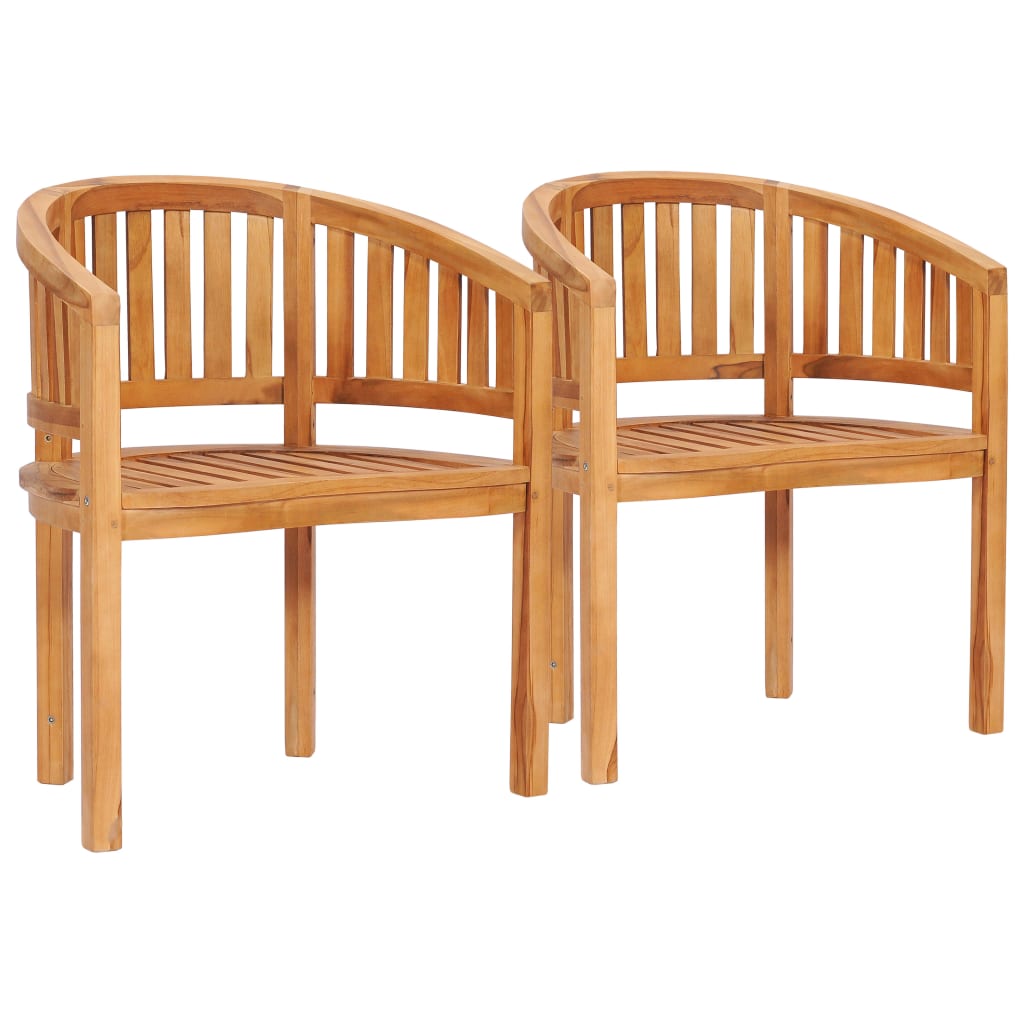 vidaXL 4 Piece Banana Patio Lounge Set Solid Teak Wood