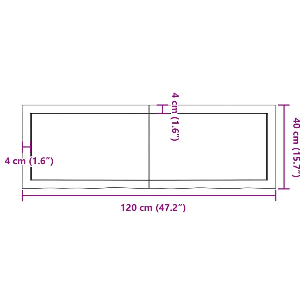 vidaXL Wall Shelf Light Brown 47.2"x15.7"x(0.8"-1.6") Treated Solid Wood Oak