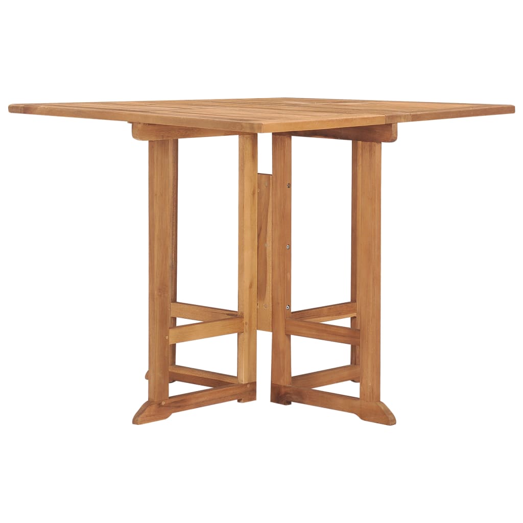 vidaXL Folding Patio Dining Table 35.4"x35.4"x29.5" Solid Teak Wood