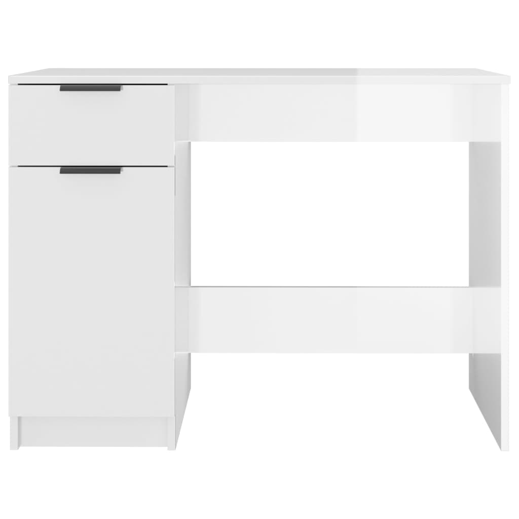 vidaXL Desk High Gloss White 39.4"x19.7"x29.5" Engineered Wood