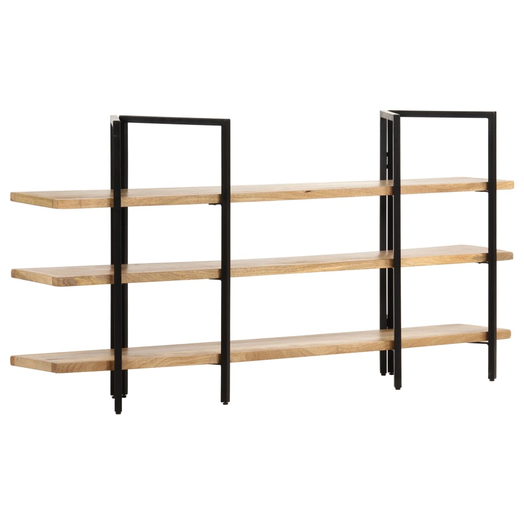 vidaXL 3-Tier Bookcase 63"x12.2"x31.5" Solid Mango Wood