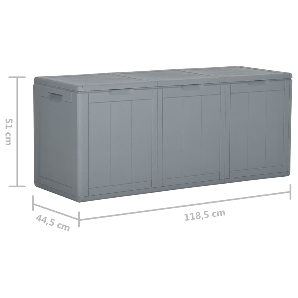 vidaXL Patio Storage Box 71.3 gal Gray PP Rattan