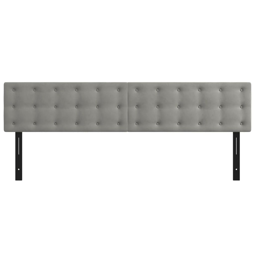 vidaXL Headboards 2 pcs Light Gray 31.5"x2"x30.7"/34.6" Velvet