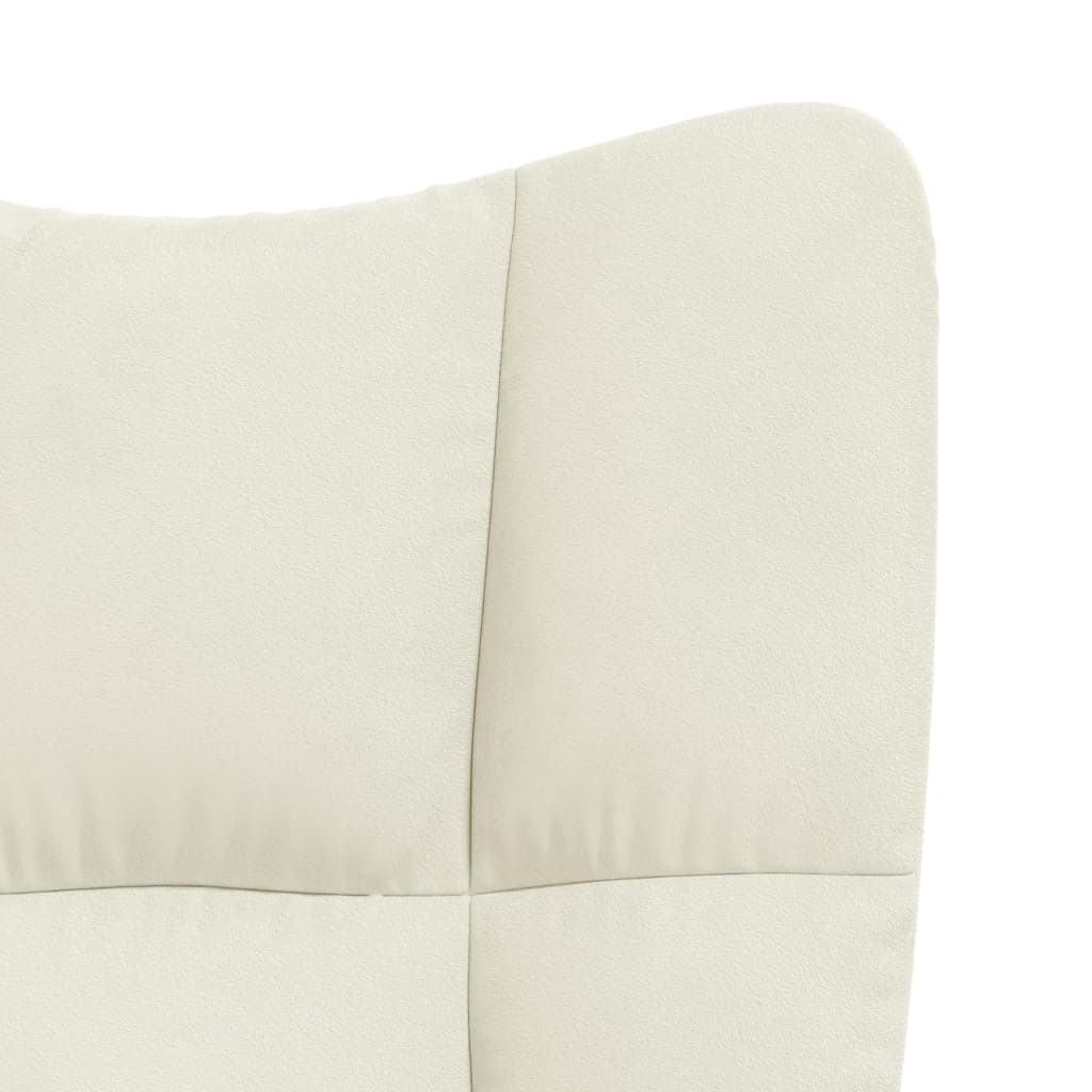 vidaXL Rocking Chair Cream White Velvet