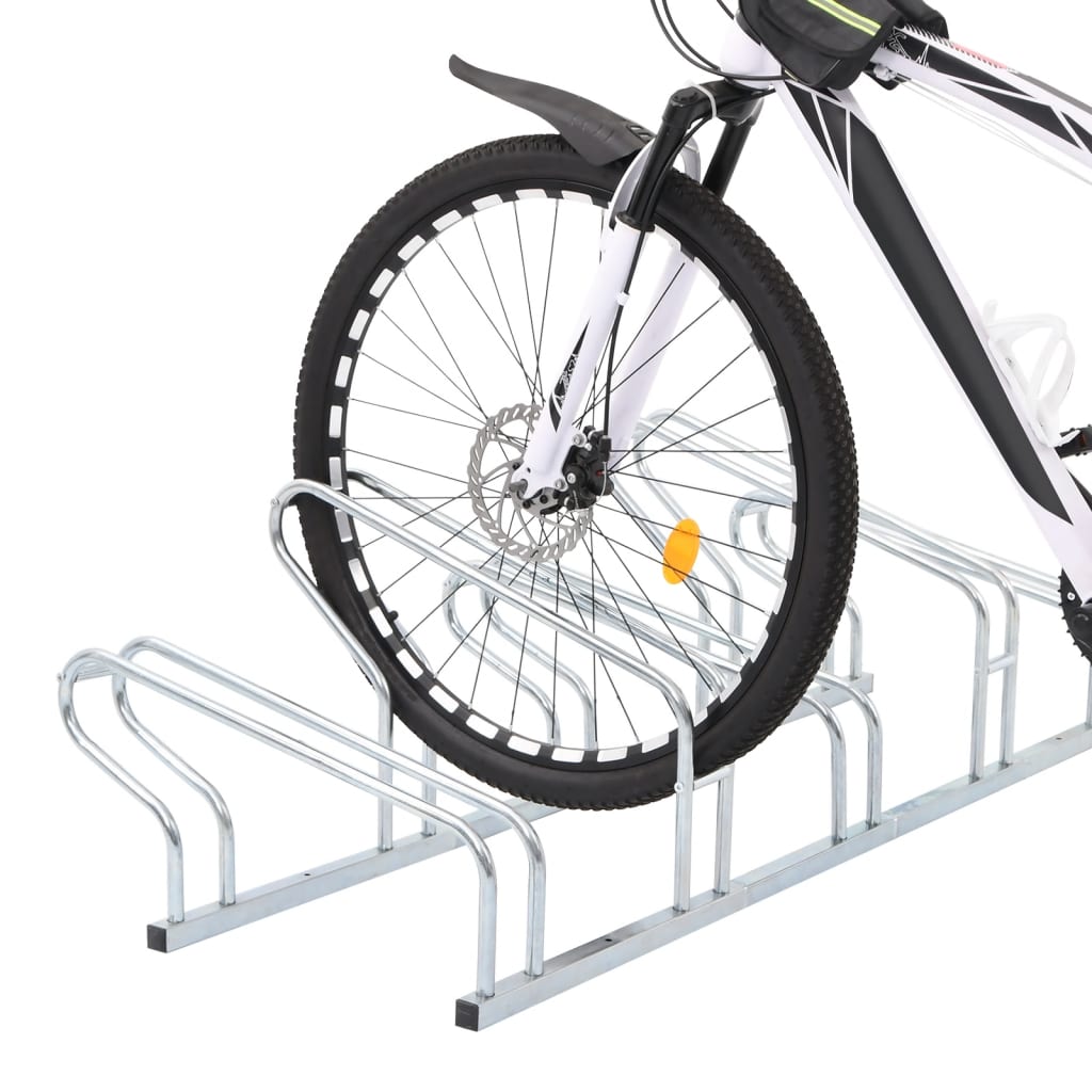 vidaXL Bicycle Stand for 5 Bikes Floor Freestanding Galvanized Steel