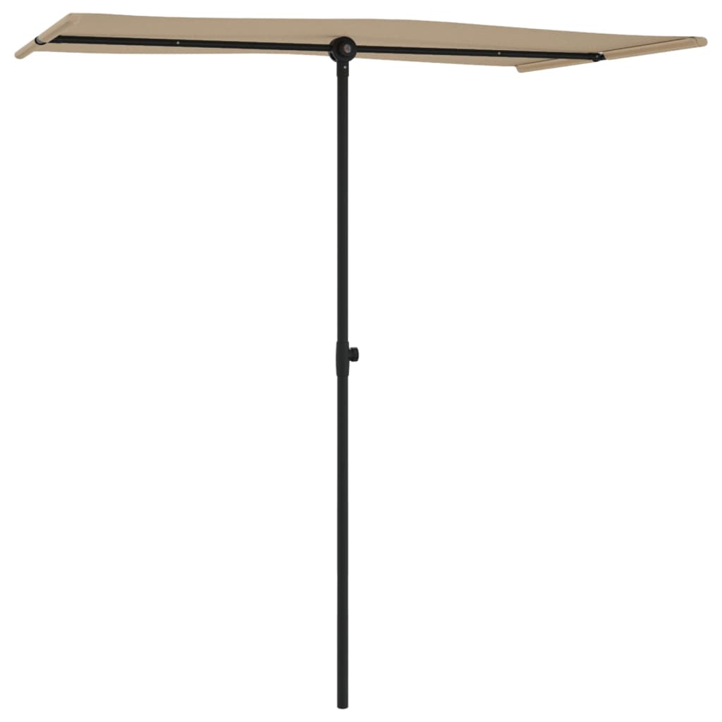 vidaXL Garden Parasol with Aluminum Pole 70.9"x43.3" Taupe