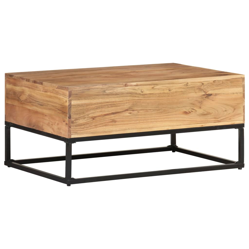 vidaXL Coffee Table 35.4"x23.6"x15.7" Solid Acacia Wood