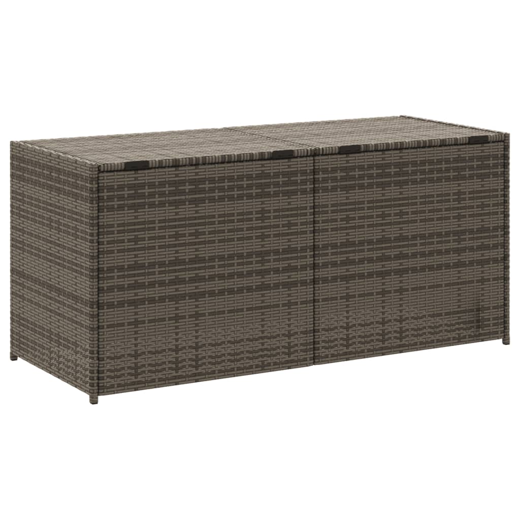 vidaXL Garden Storage Box Gray 74.8 Gal Poly Rattan