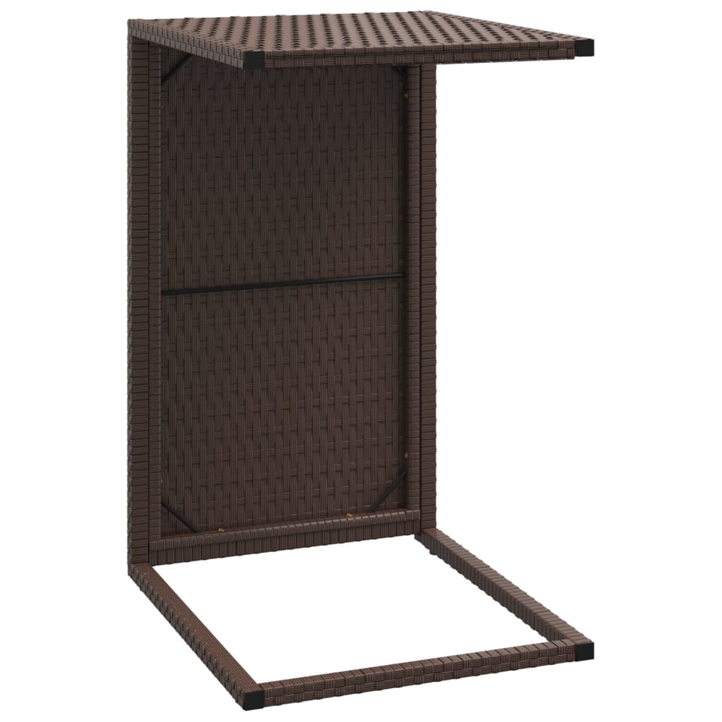 vidaXL C Table Brown 15.7"x13.8"x23.6" Poly Rattan