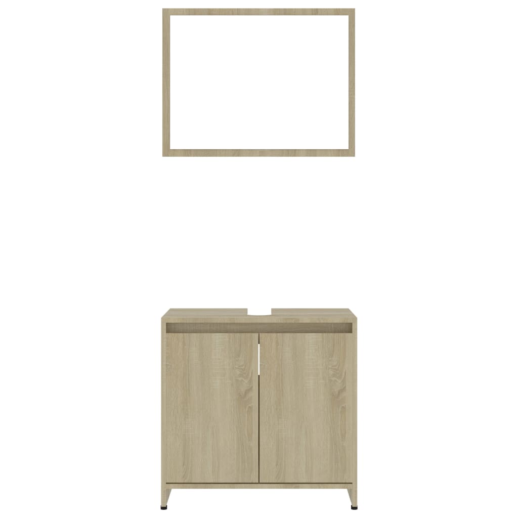 vidaXL 3 Piece Bathroom Furniture Set Sonoma Oak Engineered Wood