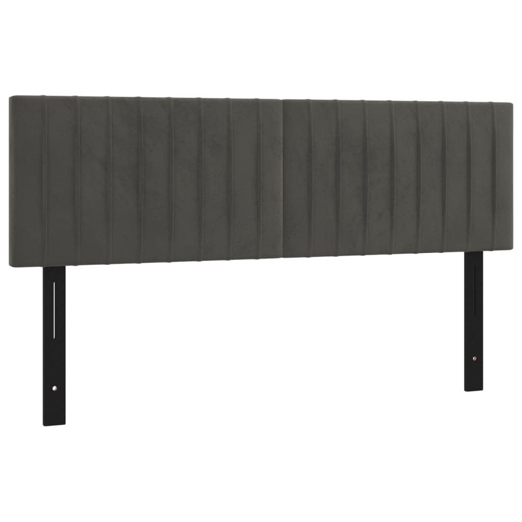 vidaXL LED Headboard Dark Gray 56.7"x2"x30.7"/34.6" Velvet