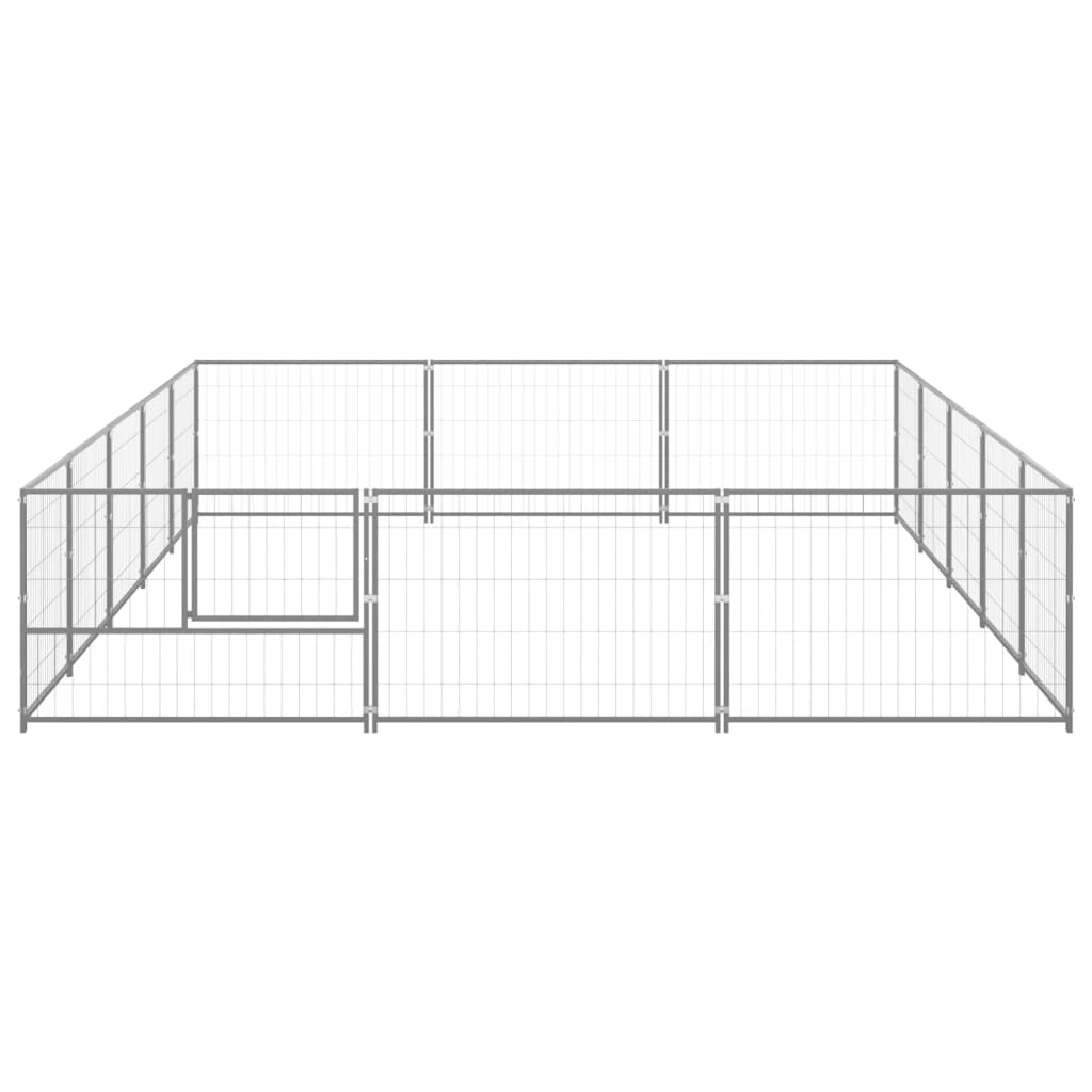 vidaXL Dog Kennel Silver 161.5 ft² Steel