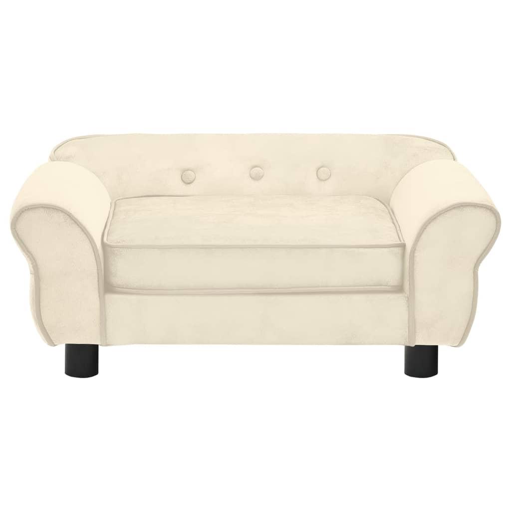 vidaXL Dog Sofa Cream 28.3"x17.7"x11.8" Plush