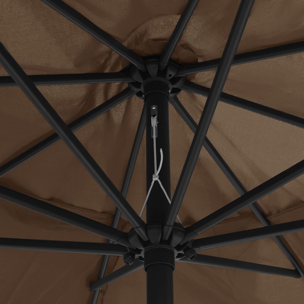 vidaXL Garden Parasol with Metal Pole 153.5" Taupe