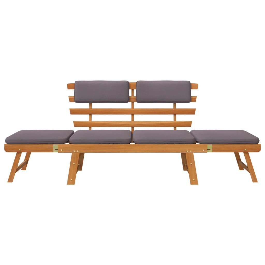 vidaXL 2-in-1 Patio Daybed with Cushion 74.8" Solid Acacia Wood