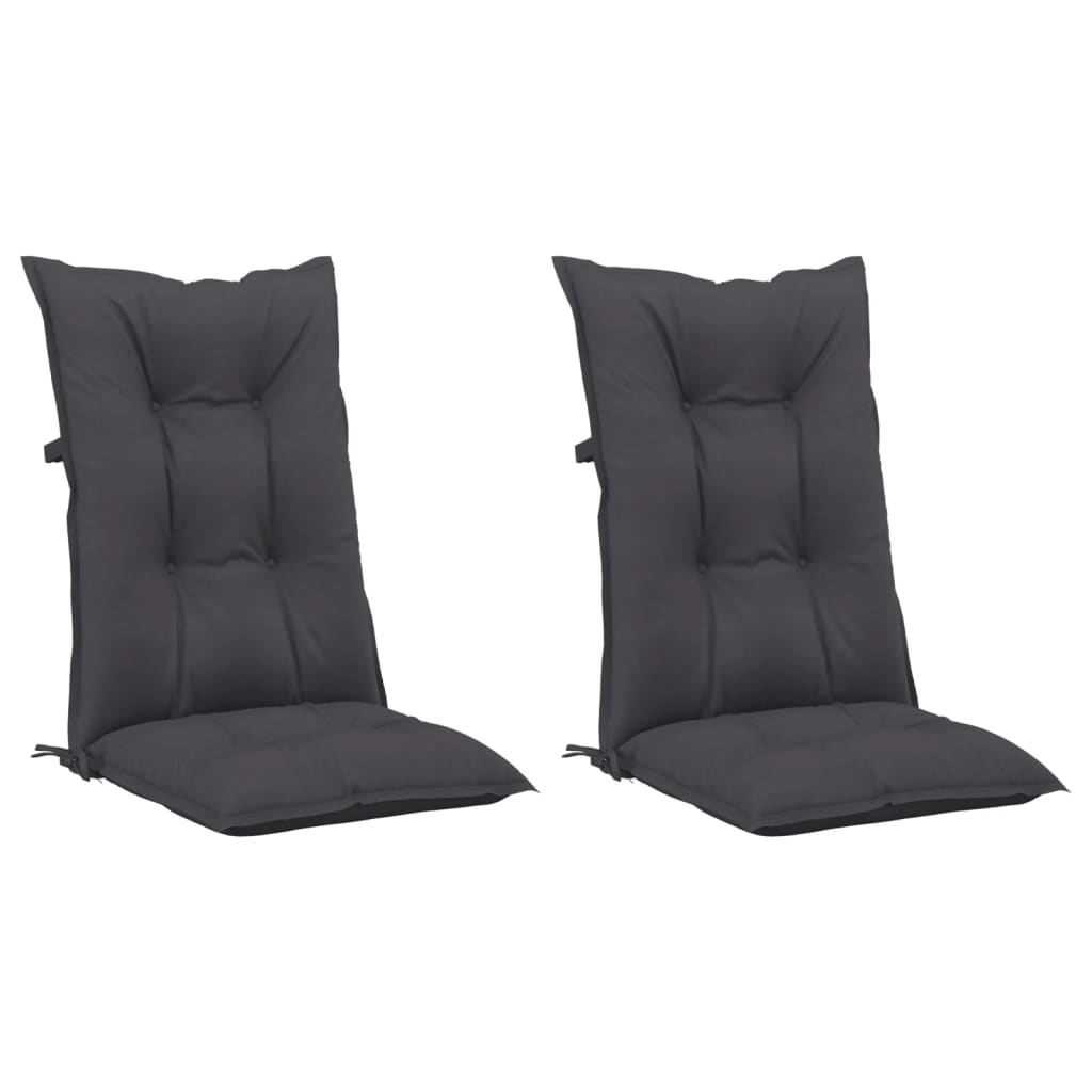 vidaXL Garden Highback Chair Cushions 2 pcs Anthracite 47.2"x19.7"x2.8" Fabric