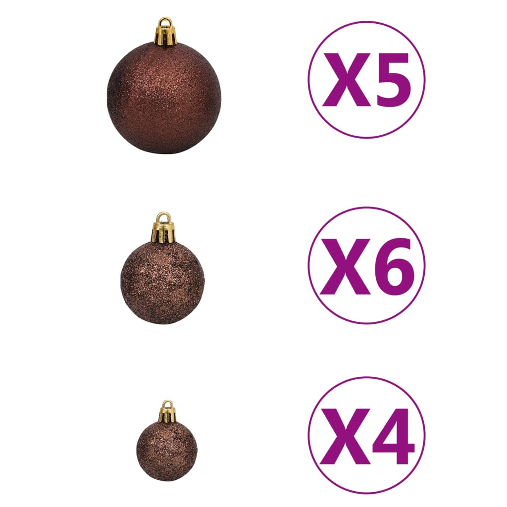 vidaXL Artificial Pre-lit Christmas Tree with Ball Set Pink 59.1" PVC