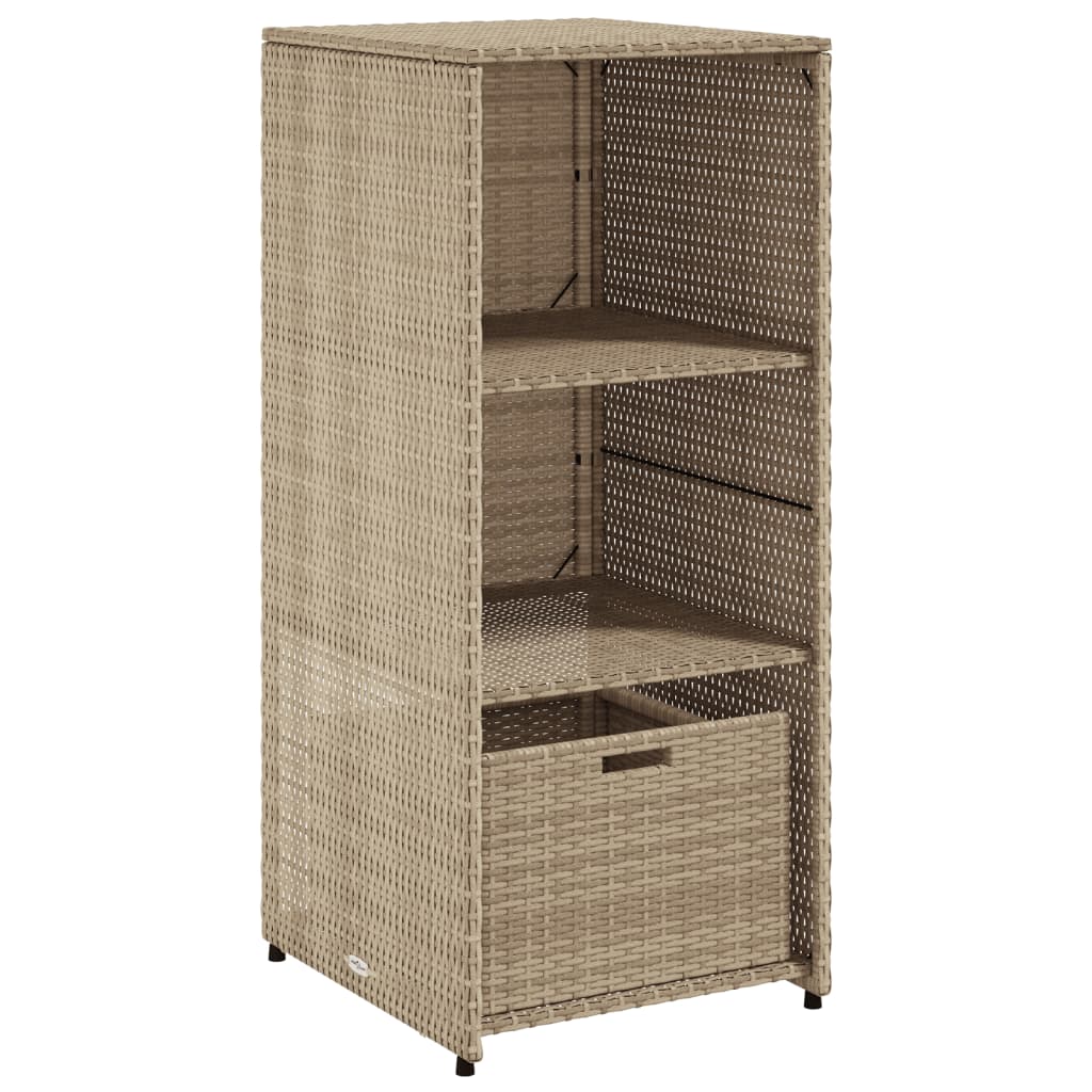 vidaXL Patio Storage Cabinet Beige 19.7"x21.7"x45.3" Poly Rattan