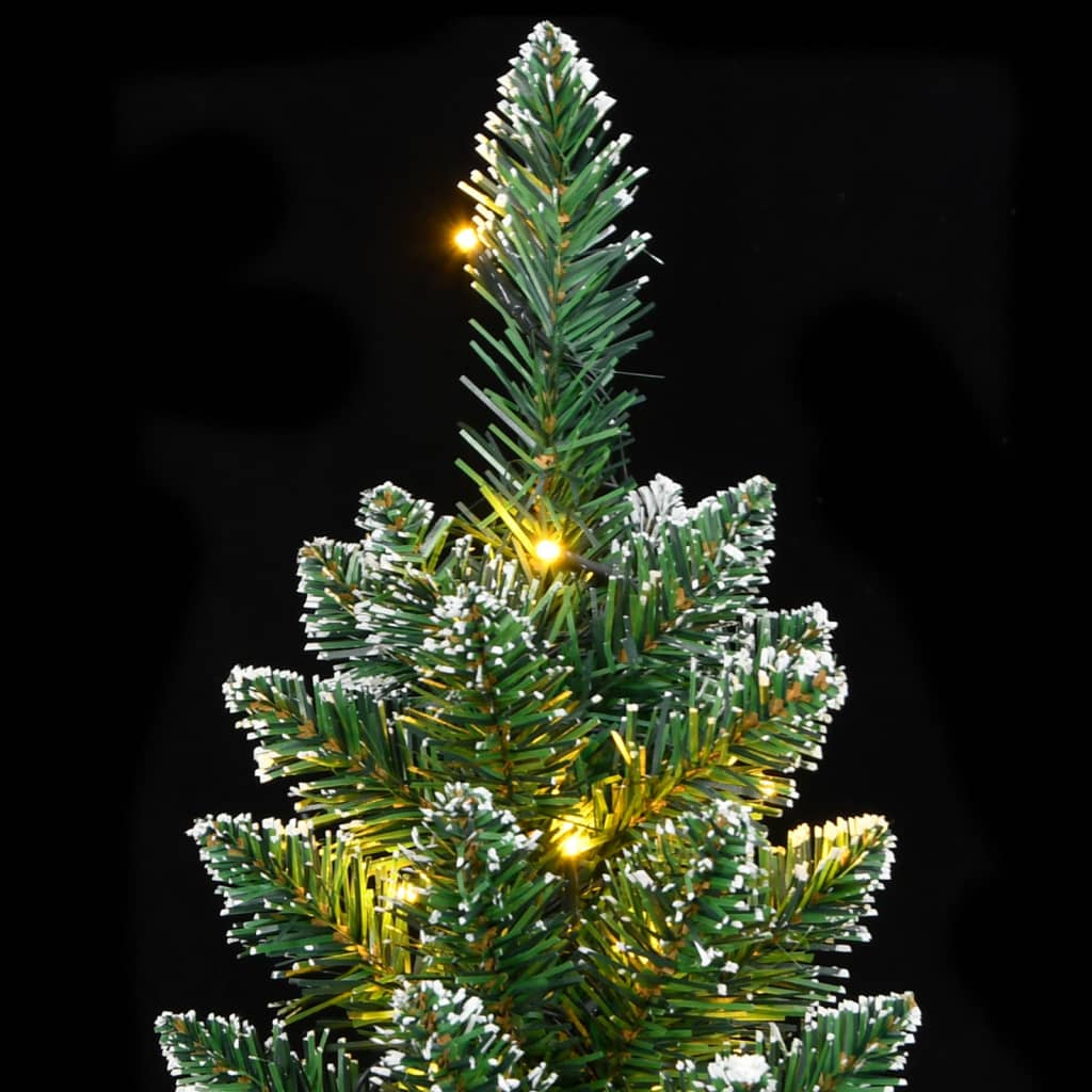 vidaXL Artificial Slim Christmas Tree 150 LEDs 47.2"