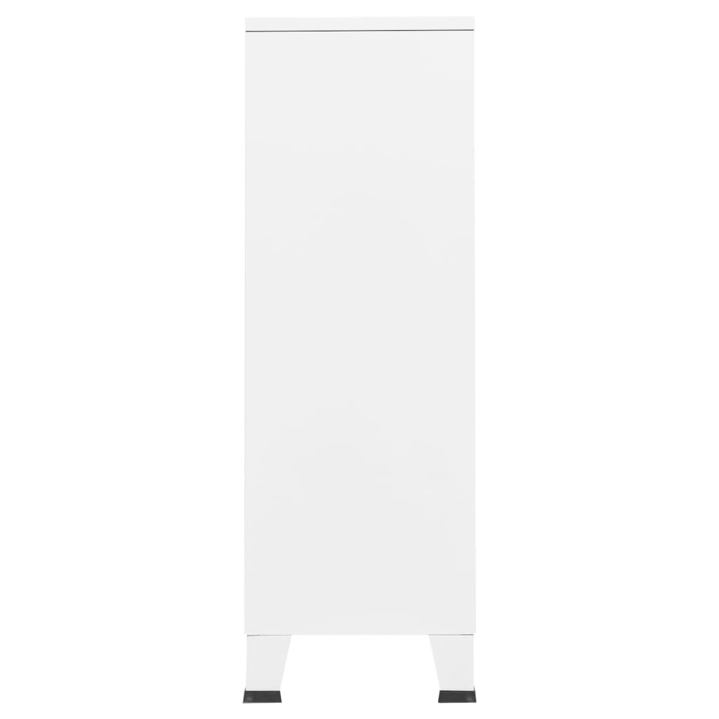 vidaXL Industrial Wardrobe White 26.4"x13.8"x42.1" Steel