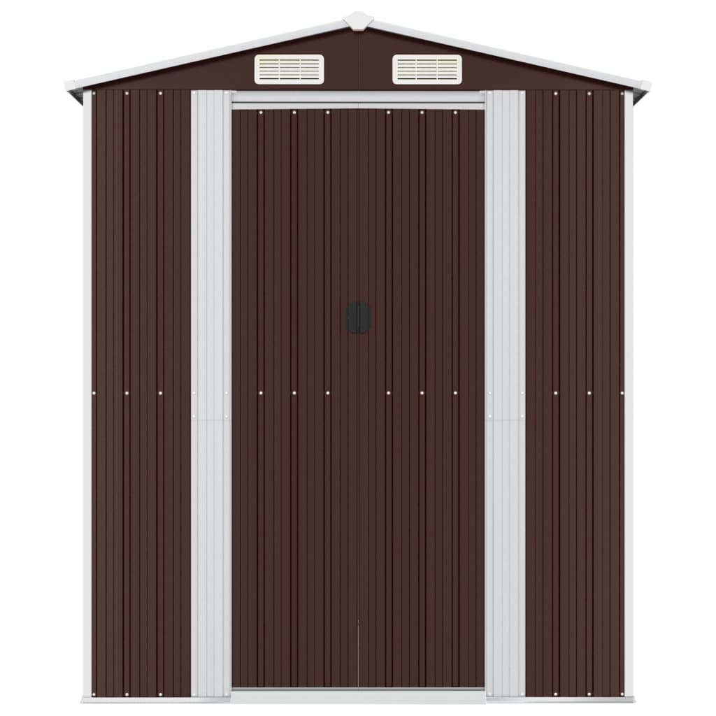 vidaXL Garden Shed Dark Brown 75.6"x303.9"x87.8" Galvanized Steel